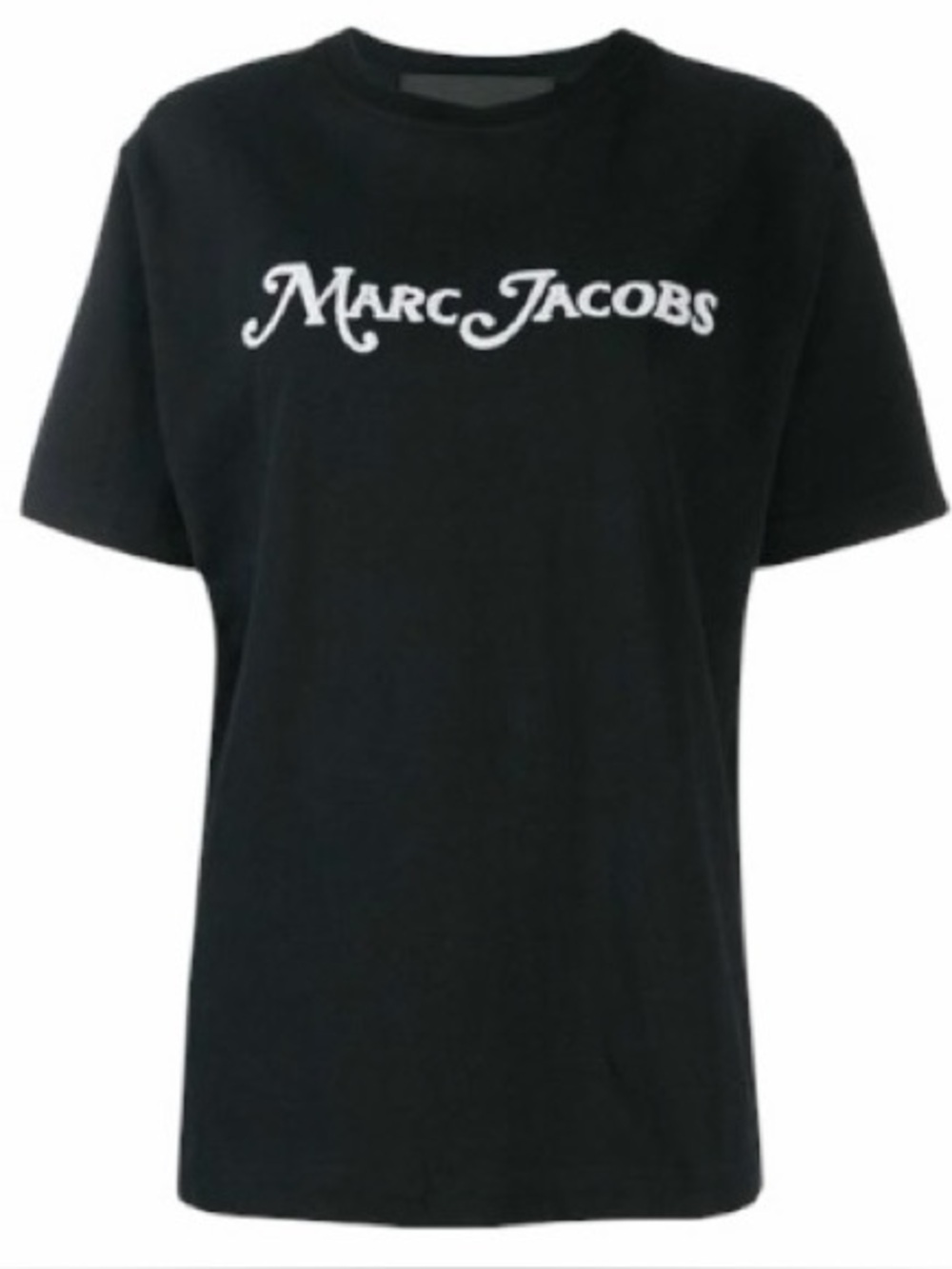 Marc Jacobs The Logo T-Shirt Black with White Beaded Logo Unisex L